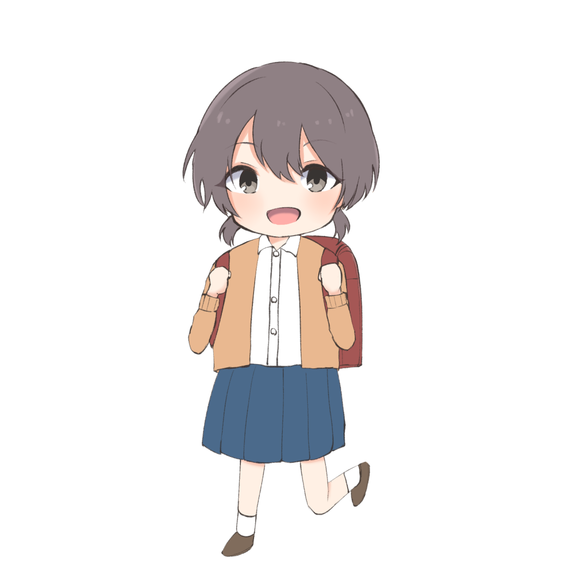 ランドセルを背負った小学生の女の子のイラスト