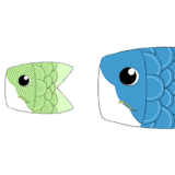 鯉のぼりの罫線（ライン）のイラスト
