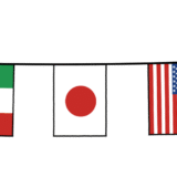 万国旗の罫線（ライン）のイラスト