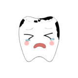 むし歯の歯のキャラクターのイラスト