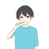 歯みがきをしている男の子のイラスト