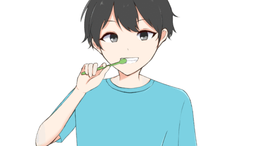 歯みがきをしている男の子のイラスト