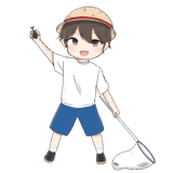 虫取り少年のイラスト
