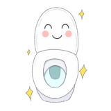きれいなトイレのキャラクターのイラスト