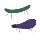 ナスときゅうりの精霊馬（牛）のイラスト