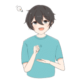 ひらめく男の子のイラスト