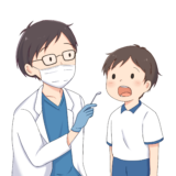 歯科検診を受けているイラスト