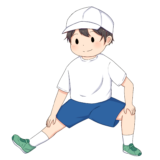 準備体操（伸脚）のイラスト
