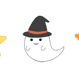ハロウィン(かぼちゃ、おばけ、キャンディ、星)の罫線(ライン)のイラストです。