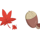 紅葉の罫線(ライン)のイラストです。