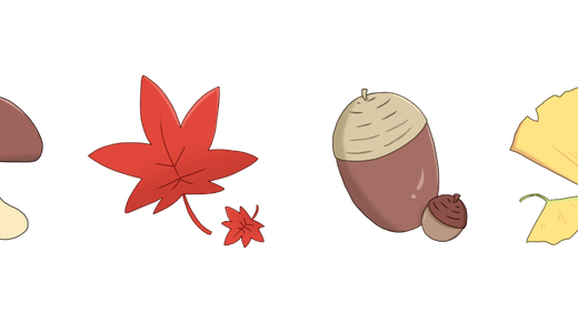 紅葉の罫線(ライン)のイラスト