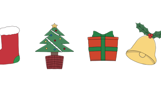 クリスマスの罫線(ライン)のイラスト