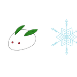 冬(雪だるま、雪うさぎ、雪の結晶)の罫線(ライン)のイラストです。