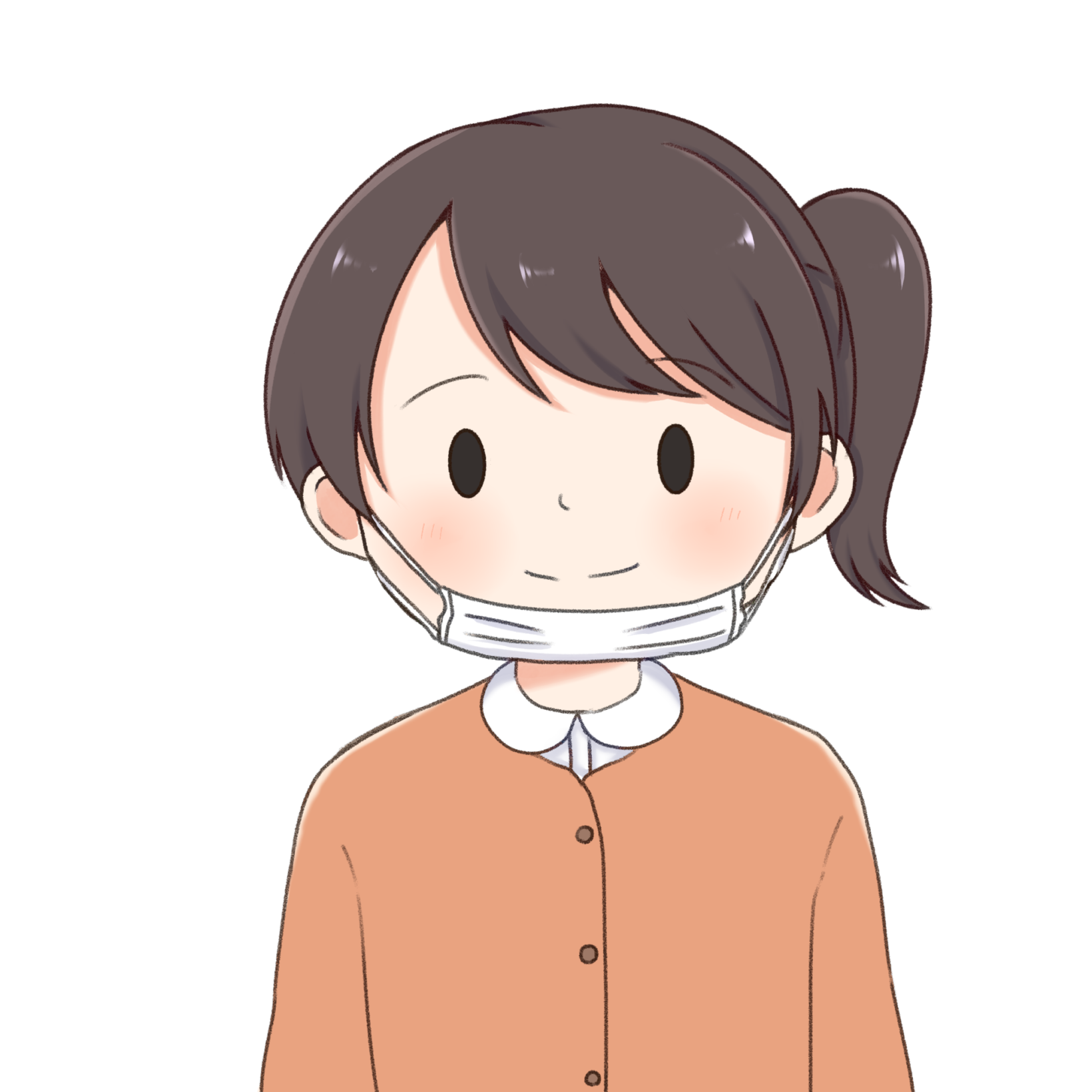 マスクの間違った着け方(あごマスク)のイラスト