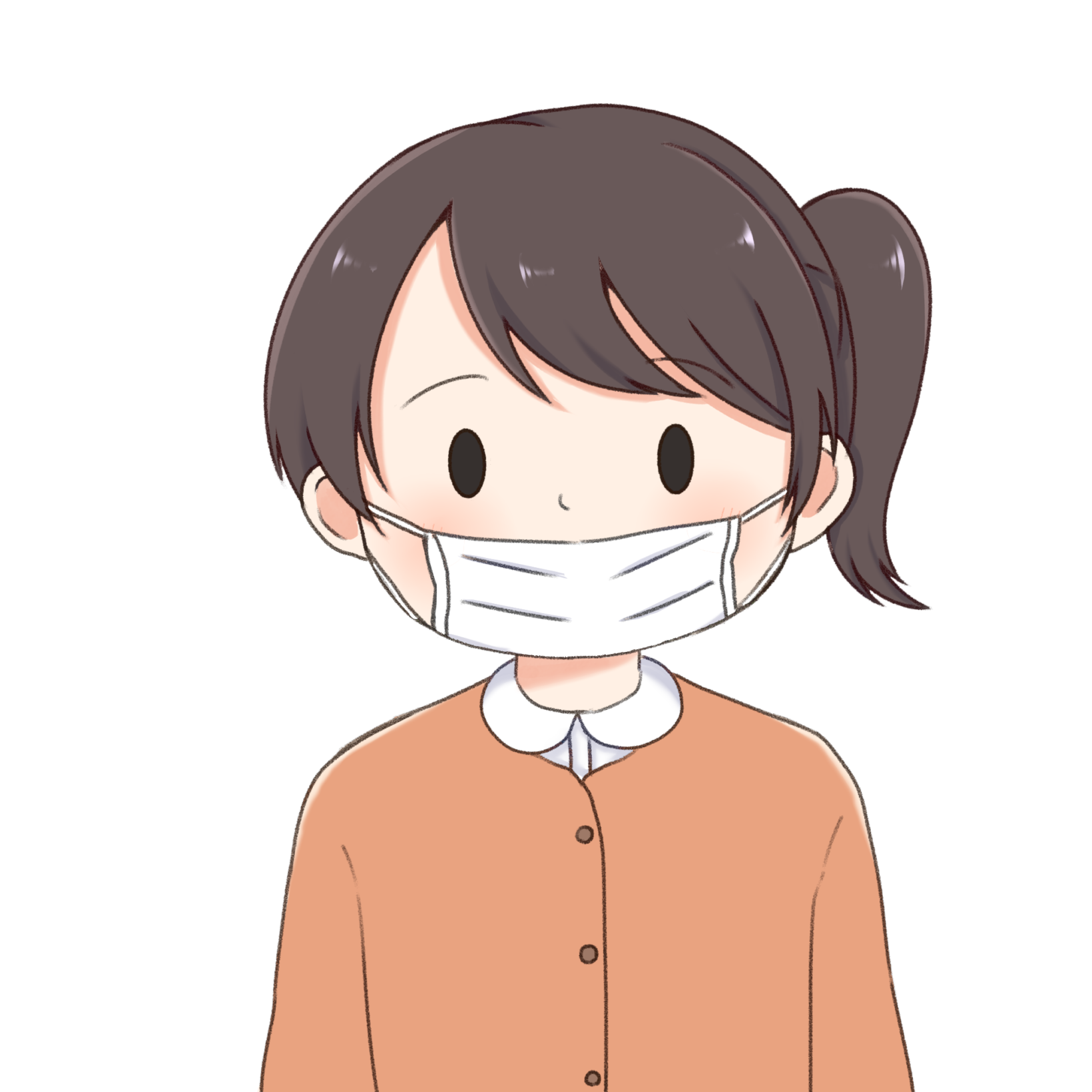 マスクの間違った着け方(鼻出し)のイラスト